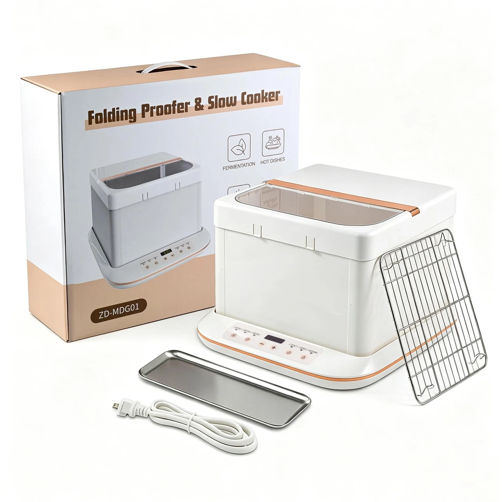 Folding Bread Proofer & Slow Cooker, 25L Capacity, Digital Temp Control 32-248°F