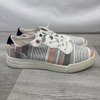 Roxy  Surf  Cannon  Women s Nautical Stripe Sneakers, Sz 8