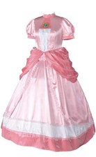 Princess Peach Dress With Underskirt, Wig, Shoes  Tights, Size M