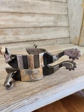 Silver Mounted Heavy Spurs Marked Double Mounted 