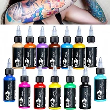 Tattoo Kit 14Pcs Tattoo Ink 14 Colors Set 1 oz 30ml/Bottle Tattoo Inks Pigmen...