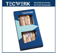 Tecwerk Schraubendrehersatz 5-Teilig Schlitz/Ph Holzgriff Rundklinge Mit 6-Kant-