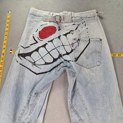 VTG Levis Engineered Jeans Mens Art Skull Buckle Back Twisted One Fits 28x34