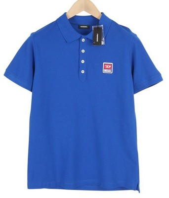 Diesel T-Kal-Patch Men's Polo Shirt S Blue Cotton Half Button Logo