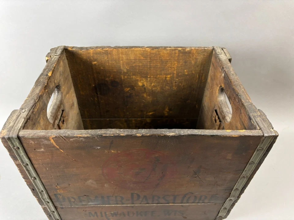 Rare Vtg Premier Pabst Corp PBR Wooden Beer Crate Case Milwaukee, WI 12 24oz EX - Image 4 of 4