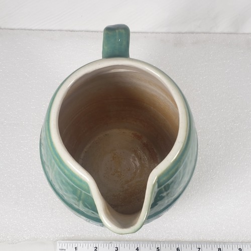 VTG 8+" Unbranded Pottery Barrel Pitcher Planter Vase Centerpiece Catchall - Picture 8 of 15