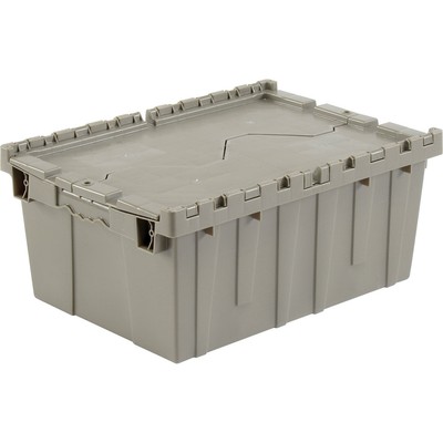 Distribution Container With Hinged Lid 21.9x15.3x9.7 Gray