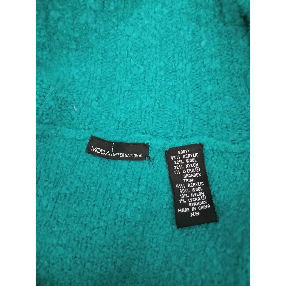 Moda International Y2K 90s Cowl Neck Long Sleeves Wool Blend Sweater Blue XS - Image 3 of 4