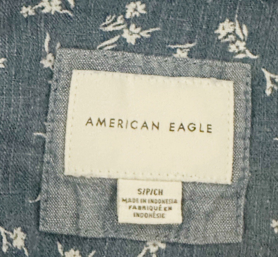 American Eagle Patchwork Oversized Button Down Sh… - image 5