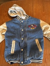 Vintage Kids Mickey Mouse Denim Jacket Size 4/5 XS Good Condition Disney
