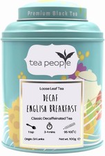 Tea People Decaf English Breakfast, 100g Loose Leaf Tea in Tin Caddy