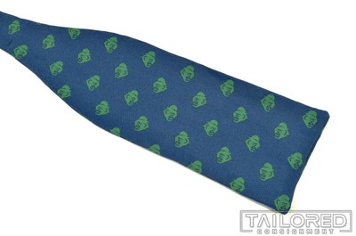 NEW - JAY KOS Blue Monkey Wearing Hat Novelty 100% Silk Mens Luxury Bow Tie