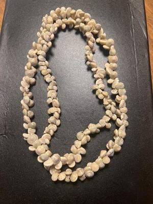 Mini Sea Snail Shell Necklace Gray White 17 in  Infinity Neclace