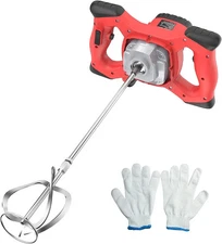 Cement Mixer, 2100W Electric Concrete Mixer with 6 Speed, 110V Handheld Mud Mixe