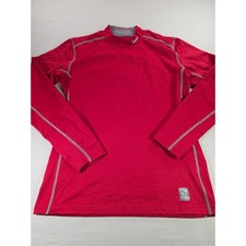 Nike Pro Combat Hyperwarm Dri-FIT Red Long Sleeve Compression Shirt Mens Medium
