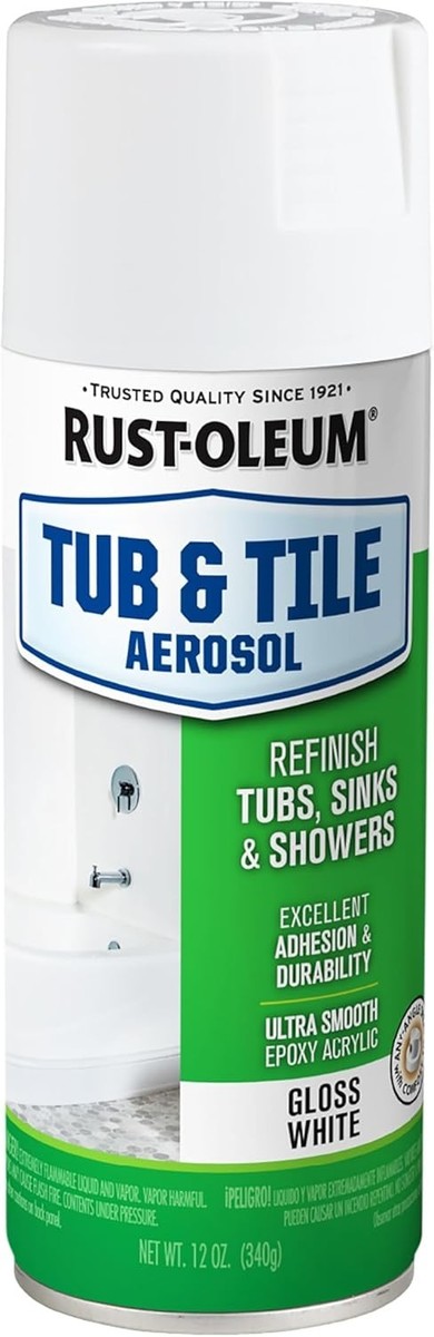 Rust-Oleum 280882 Tub & Tile Spray Paint, 12 Oz, Gloss White | eBay