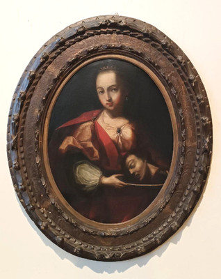 Antique Oil Painting on Canvas Salome with the Head of the Baptist - 18th Century