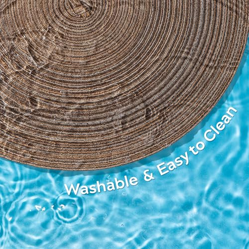Round Placemats Heat and Slip Resistant Cotton Table Mats, Washable Bohemian - Picture 3 of 7