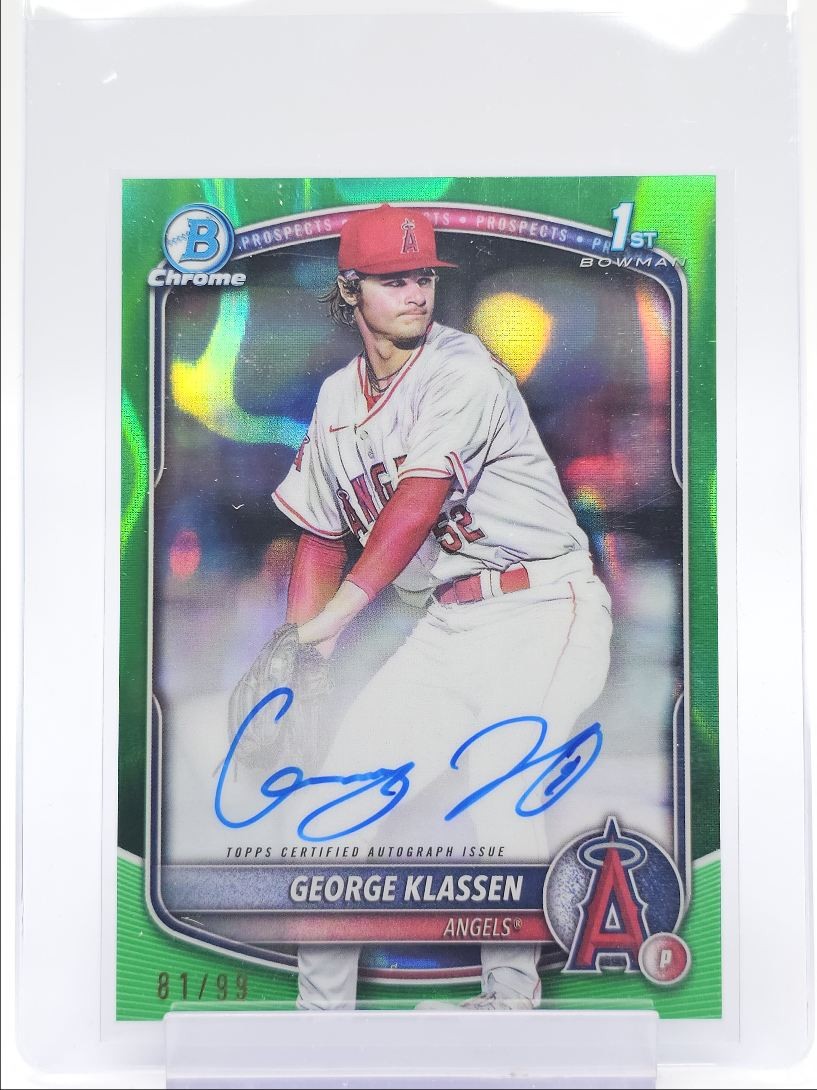 GEORGE KLASSEN 2025 BOWMAN CHROME 1ST AUTOGRAPH GREEN LAVA AUTO /99 Q2754