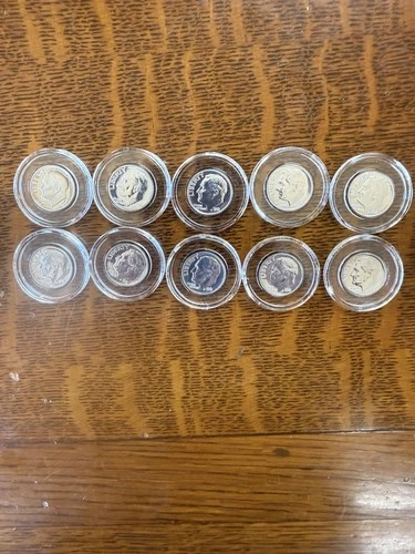 10 Silver BU 1961 Roosevelt Dimes Gty 10