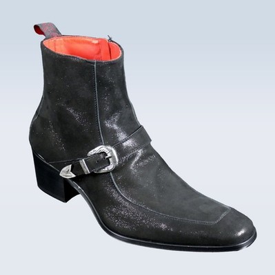 Jeffery-West MUSE Manero 'SPARK' Black Starry 70s Retro Style Buckled Zip Boot