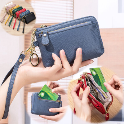 Womens Soft Leather Zip Wristlet Wallet Credit Card Holder Handbag Purse  Clutch