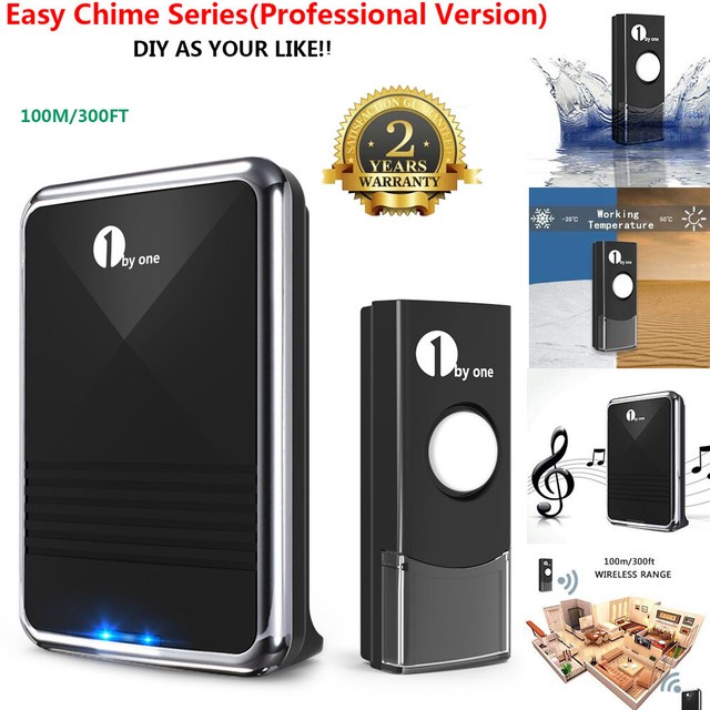1byone Wireless Door Bell Battery Digital Doorbell Push Button
