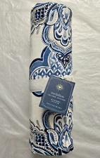 Pottery Barn Hanukkah Medallion Table Throw 50" x 50" Blue Multicolor