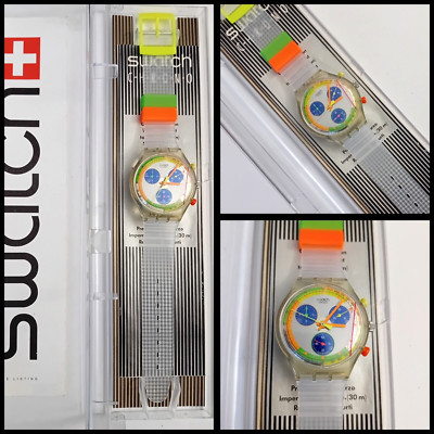 Swatch Chrono New Nos Jelly Stag SCK104 1993 Vintage Quartz Wrist Watch