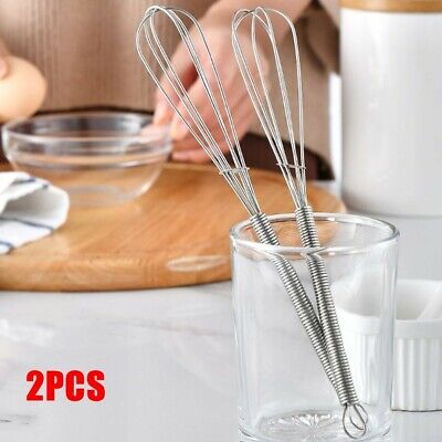 2pc Mini Stainless Steel Whisk Egg Beater Wisk Manual Balloon Wire Whisk  Milk