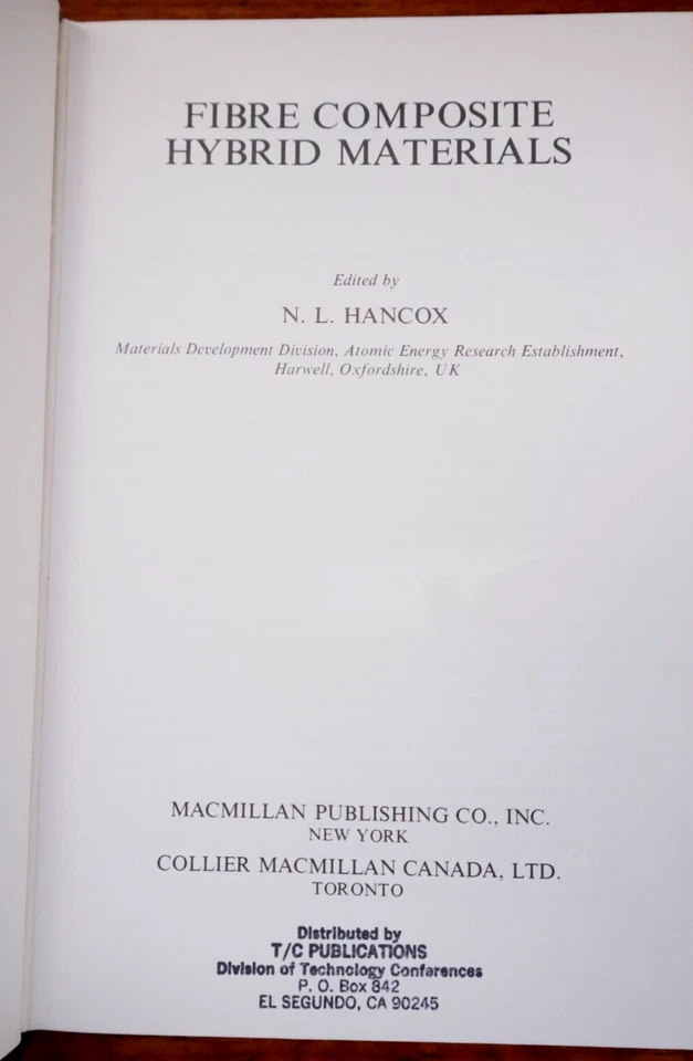 ☑️ Fiber Composite Hybrid Materials – Hancox (1981) Engineering Materials Book - Image 4 of 4
