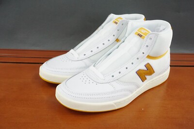 New Balance Numeric 440 High Top Men's Size 7.5 White Leather Lace Up Sneakers