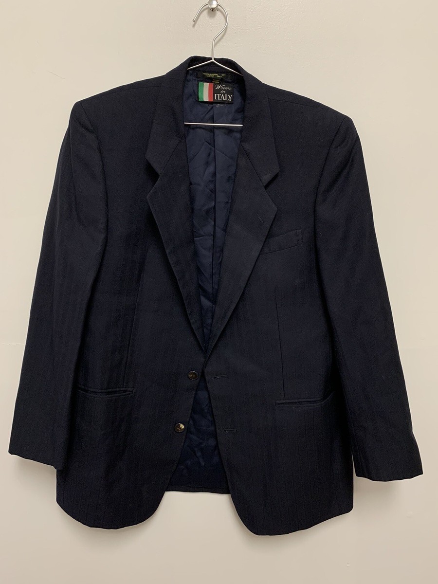 Vintage Jon York Suit Jacket Men's Size 40R - Navy Blue | eBay
