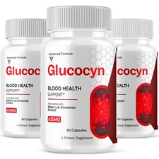 (3 Pack) Glucocyn Glycogen Pills, Glucocyn Advanced Support (180 Capsules)