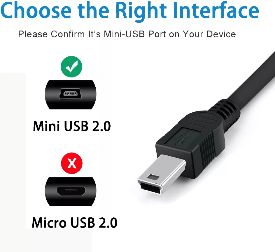 USB Type-A Male to Mini USB 5-Pin Cable Extra Long Plug V3 Lead For MP3 MP4  MP5