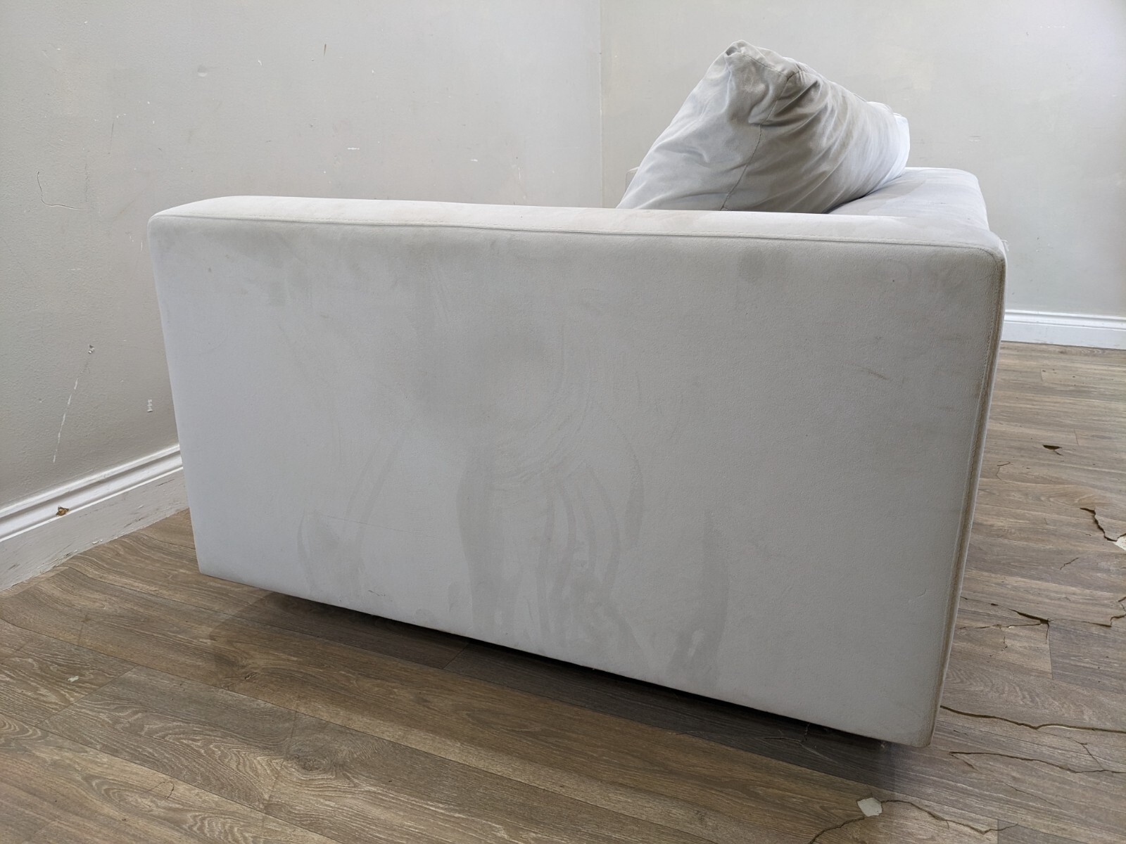 SOFA 3 Seater Debenhams Goodwood Grey Velvet Low Profile Removable Cushions eBay