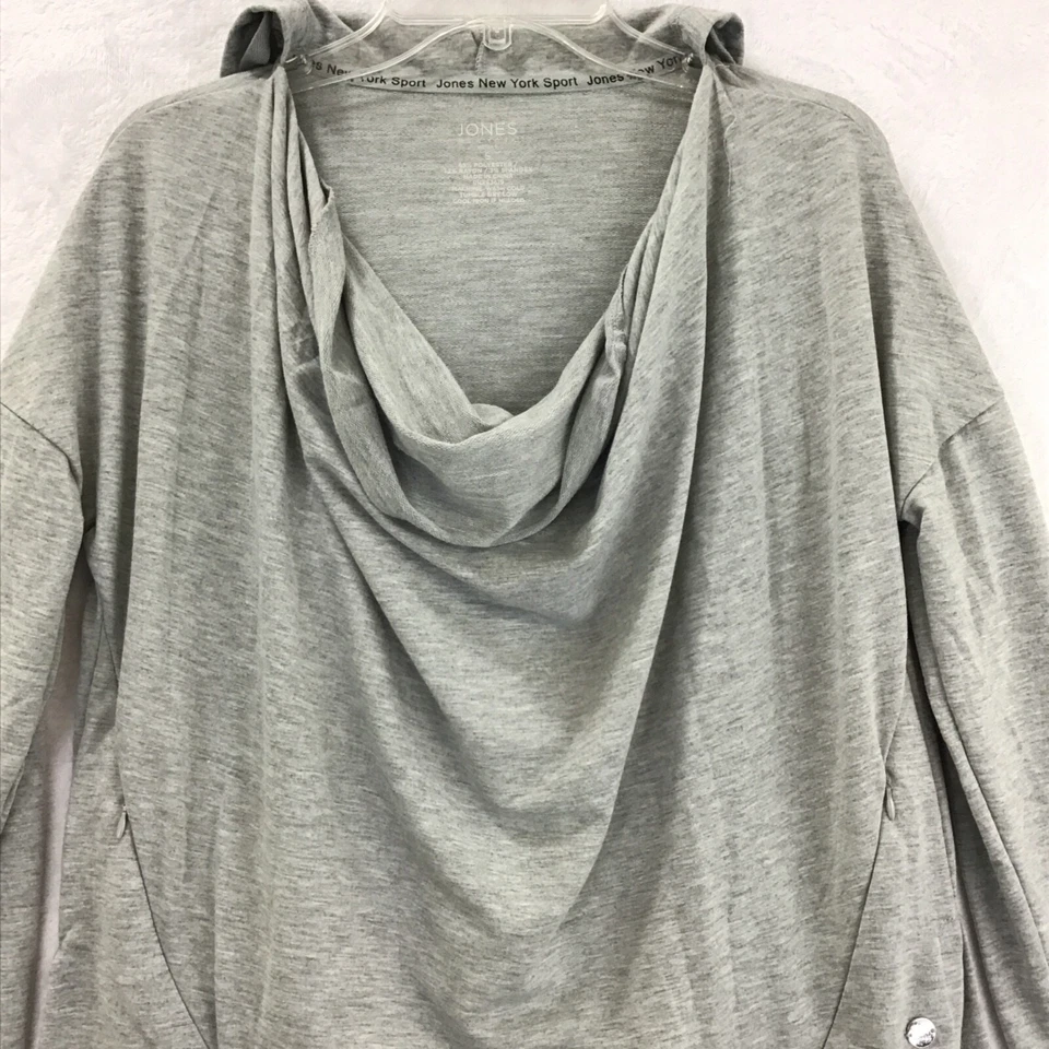 Pullover Jones New York Sport/Gris Cascada con Capucha Top Agujeros para el Pulgar/Talla S Foto 3 de 4