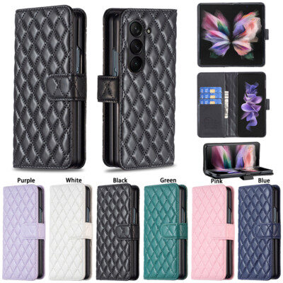 For Samsung Galaxy Z Fold 5 4 3 Leather Wallet Flip Case Screen Protector