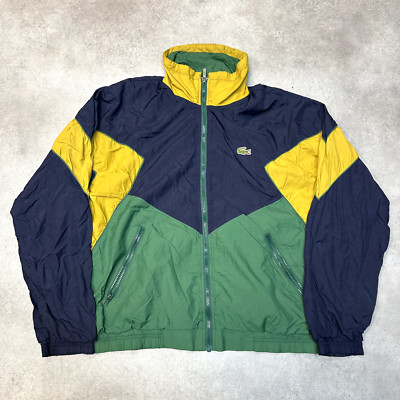 Negligee Lacoste Trainingsjacke Herren XL Vintage Krokodil Full Zip Bomber, grün
