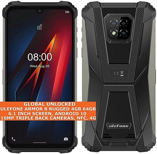 Ulefone Armor 8 Rugged 4gb 64gb Impermeabile 6.1 " Impronte Dual SIM Android 10 - Picture 1 of 14