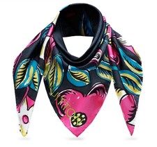 Unisex Louis Vuitton Wrap Monogram LV Logo Arty Flowers Pink Gray Silk Scarf