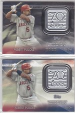 LOT 2) 2021 Topps ALBERT PUJOLS COMMEMORATIVE 70th ANNIVERSARY PATCH /299 & BASE