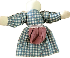 Folk Primitive 11 "  Kitchen Angel Rag  Doll Gingham Dress Apron Stuffed Cotton