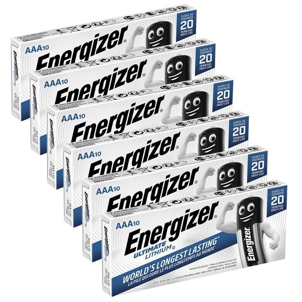 60 x Energizer Ultimate Lithium AAA Micro Batterien LR03 AM4 MN2400 im Streifen - Bild 1 von 1