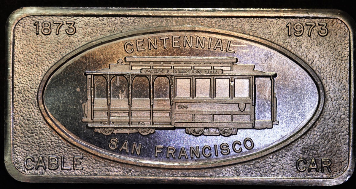 1973 Patrick Mint San Francisco CA Cable Car 1oz 999 FINE Silver