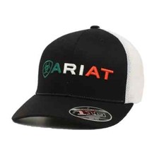 Ariat Men's Black Mexican Flag Embroidered Logo Baseball Cap A300012201