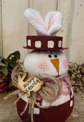 HANDMADE Folk Art Easter RABBIT Bunny Primitive Spring BOY Doll OOAK - Afbeelding 1 van 6