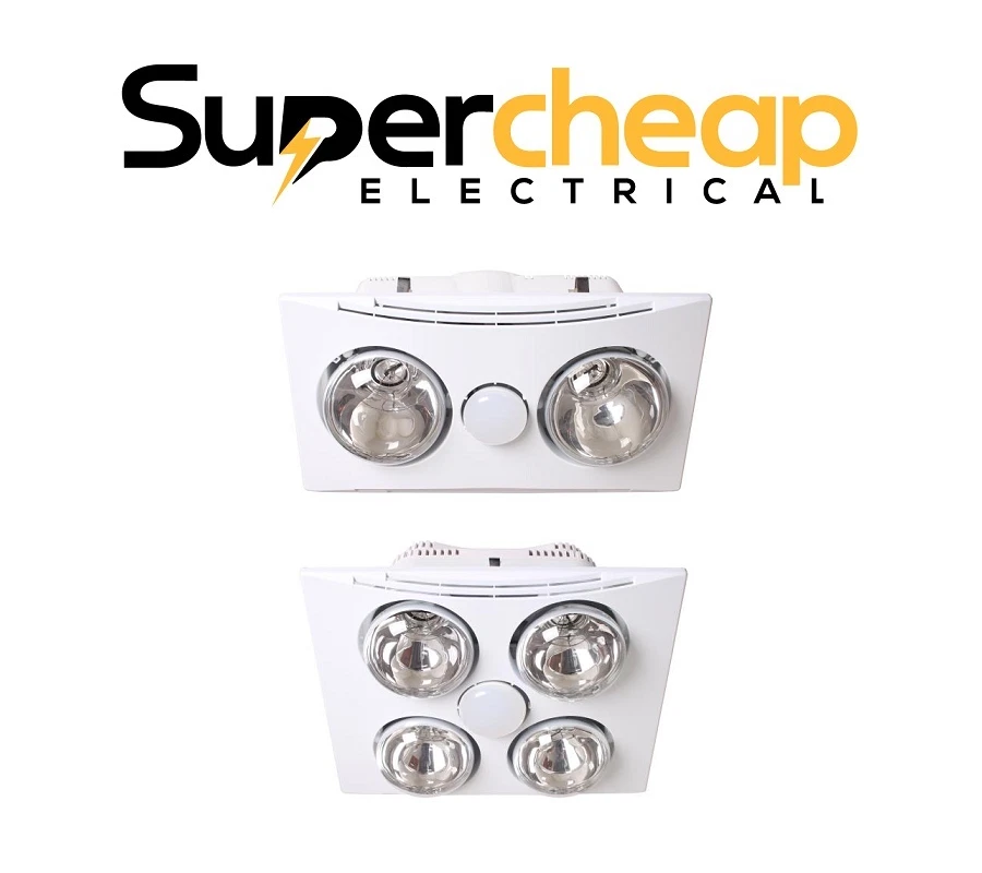 3A Bathroom 3 in 1 Ceiling LED Light Heater Exhaust Fan 2 or 4 Heat Lamp  White | eBay