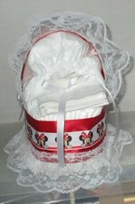 Niñas Rojo Minnie Mouse Pañal Pastel Cuna Baby Shower Regalo Centro de mesa