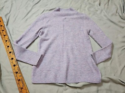 Old Navy Sweater Womens Small Purple Waffle Knit Mock Neck